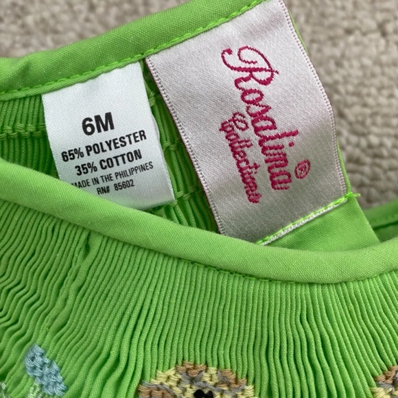 Rosalina Green Smocked Lion Dress - Picture 2 of 3